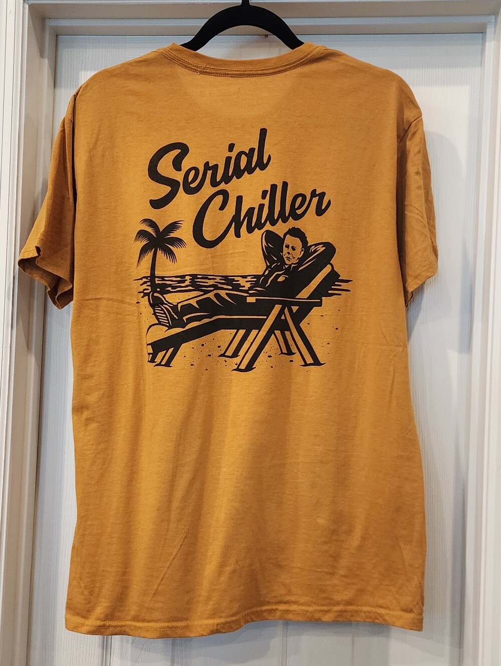 Men's 'Serial Chiller' Graphic Tee - Mustard